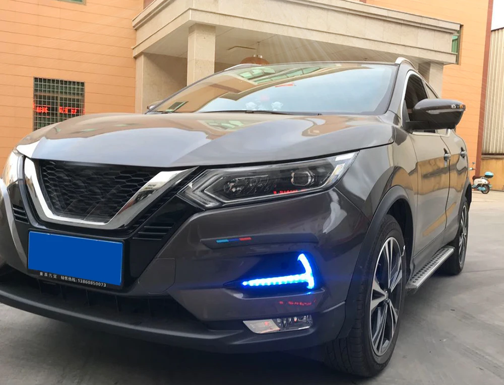 KIMISS Car DRL 12V Car LED Daytime Running Light Turn Signal Lamp Fit for Nissan Qashqai 2019-2020 