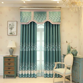 

New Relief Embroidered Curtains Wholesale Cotton curtains for Living Room Bedroom Spot Custom Shade Cloth