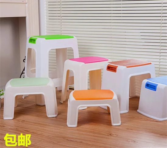 5/4 set Nordic Style Thick Non-Slip Stool Bathroom Stool Table Stool Footstool High Stool Chair Plastic Stool Bench