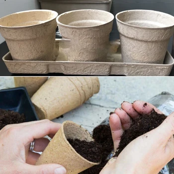 

Environmentally Friendly Degradable Waste Paper Plant Flower Pot Cups & Tray Garden Supplies Seedling Cups