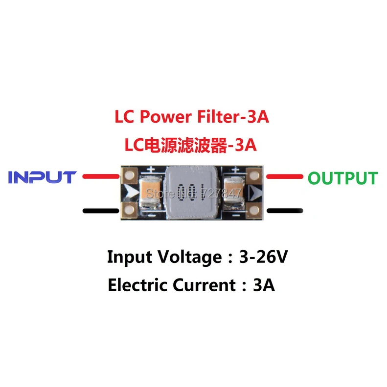 

Mini L-C Power LC Filter Module 3A 3~26V RTF LC-FILTER Special for Mini Drone For FPV Video 1.4g