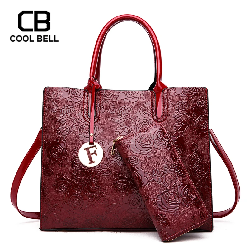 

Luxury 2pcs/set Leather Hand Bag For Women 2019 Flower Pattern Design Crossbody Shoulder Bags Sac a Main Ladies Bags With Wallet