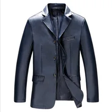 Мужская мотоциклетная кожаная куртка весна осень мужская кожаная куртка повседневный Блейзер пиджак мужской однобортный приталенный мужской s