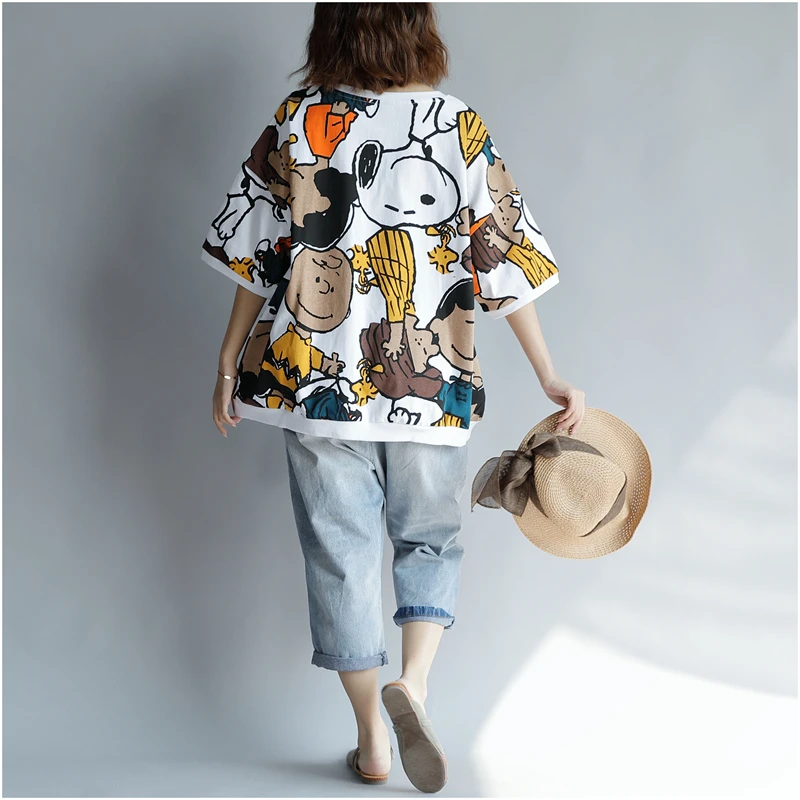 Kawaii t-shirt Cotton Women Tshirt 2019 Summer Vogue Print Tee Plus Size Cartoon T Shirt Korean TShirts Tops Femme Dog Clothes