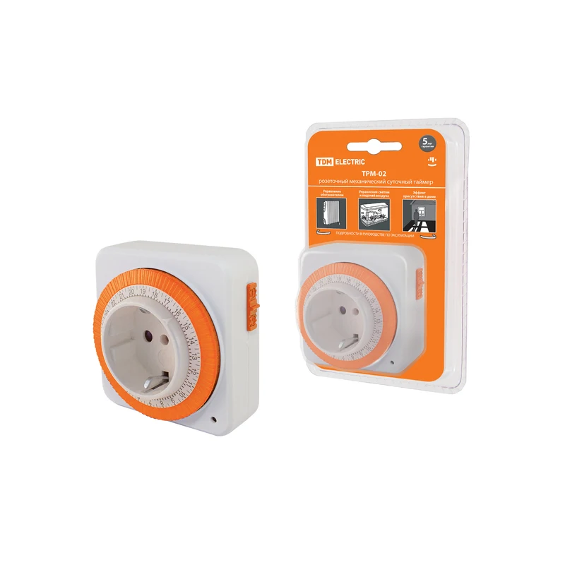 Outlet timer трм-02-15мин/24ч-16а (daily, square) TDM sq1506-0003 afbeelding