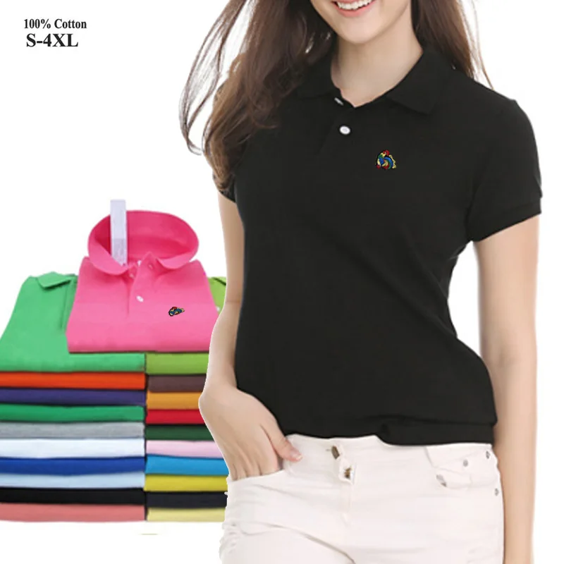 High quality 2020 Short sleeve Women's polos shirts 100 cotton casual Ladies tops fashion slim