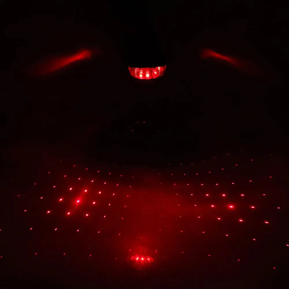 Велосипедные лазерные Габаритные фары 3LED огни езда 7 режимов Оборудование Горный велосипед Предупреждение
