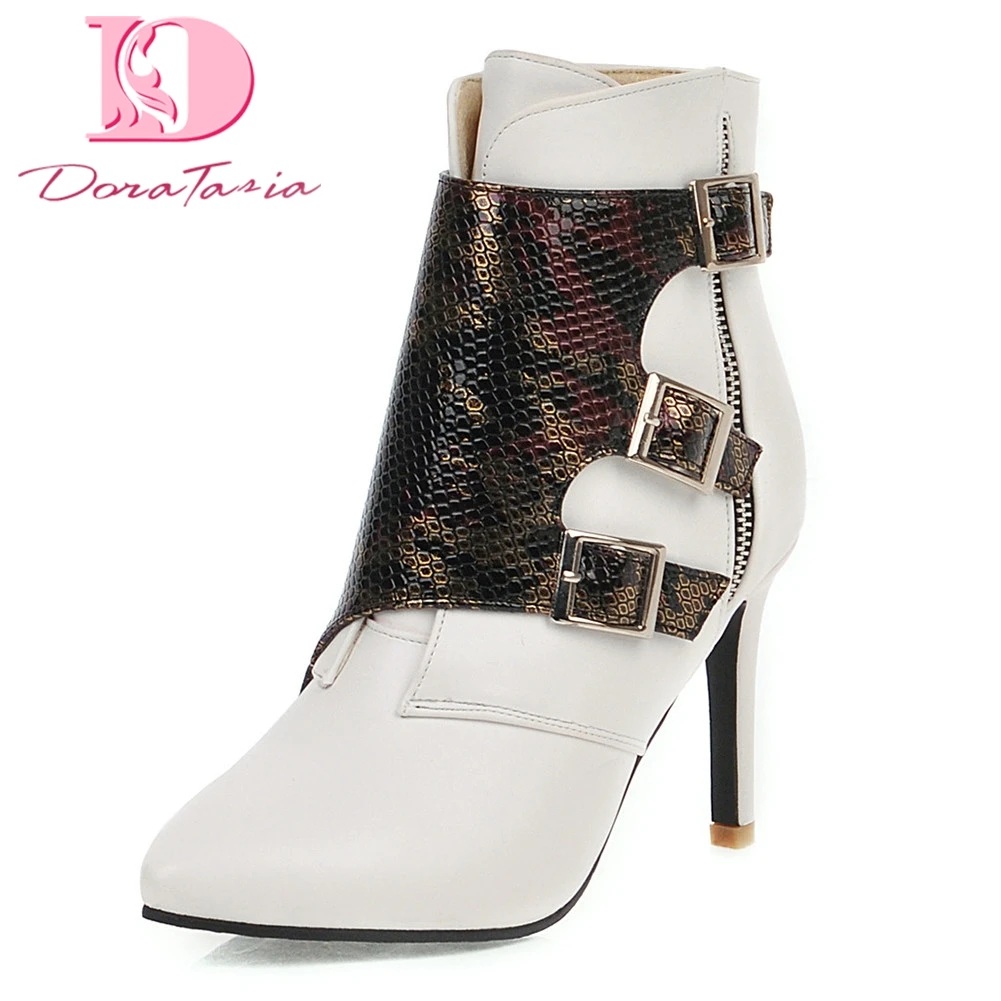 

Doratasia Fashion Large Size 31-48 Add Fur Winter Shoes Woman Boots Thin High Heel Sexy Pointed Toe Ankle Boots Women Shoes