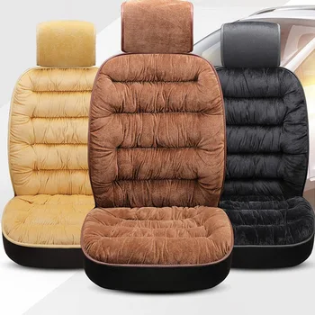 

1Pc Warm Car Seat Cover Universal Winter Plush Cushion Faux Fur Material For Car Seat Protector Mat Car Interior Accessories