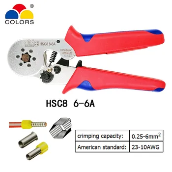 

Tubular terminal crimping tools mini electrical pliers HSC8 10SA 0.25-10mm2 23-7AWG 6-4A/6-6A 0.25-6mm2 high precision clamp set