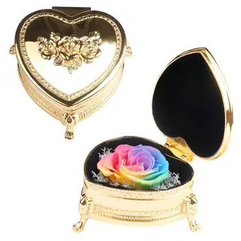 

Heart Shape Preserved Rose Flower Box Mother Day Wedding Valentine Festival Gift