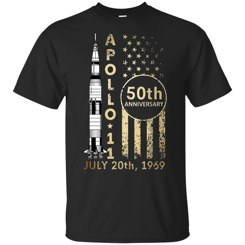 Apollo 11 50Th anniversary Moon Landing 1969-2019 винтажная черная футболка Funny уличная забавная |