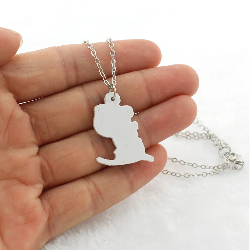 Disney Beautiful Princess Aisha Long Jewelry Chain Necklace Epoxy Design Compact Epoxy Pendant Necklace Cute Girl Accessories