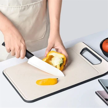 

Wheats Straw Cutting Board Multifunction Non-slip Chopping Boards Kitchen Home Tools