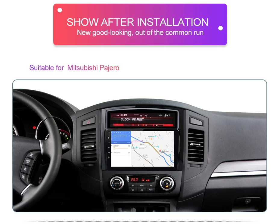 Discount 9 Inch Display Touch Screen Car Multimedia Player Android GPS Navigation for Mitsubish Pajero Autoradio 1 Din Radio Player DVD 0