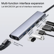 

USB C Huper Adapter TYPE-C To 4K HD / Gigabit Network Card / PD Charging /2*USB3.0 USB-C HUB Converter