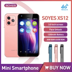 SOYES XS12 3.0 Inch Super Mini Smartphone 3GB+64GB Android 9 MobilePhone for Pocket CellPhone Face Unlocked 1250mAh Same As XS11