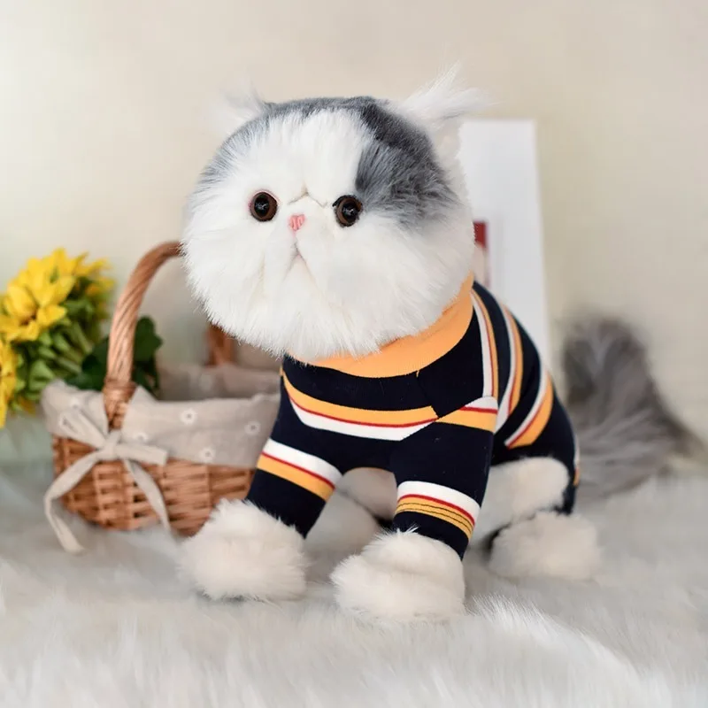 

Striped Four-legged Clothes Hoddies for SML Dogs Pupreme Puppy Costume Coats Winter Cat Coats for Bulldog Pug Teddy Bichon Wool