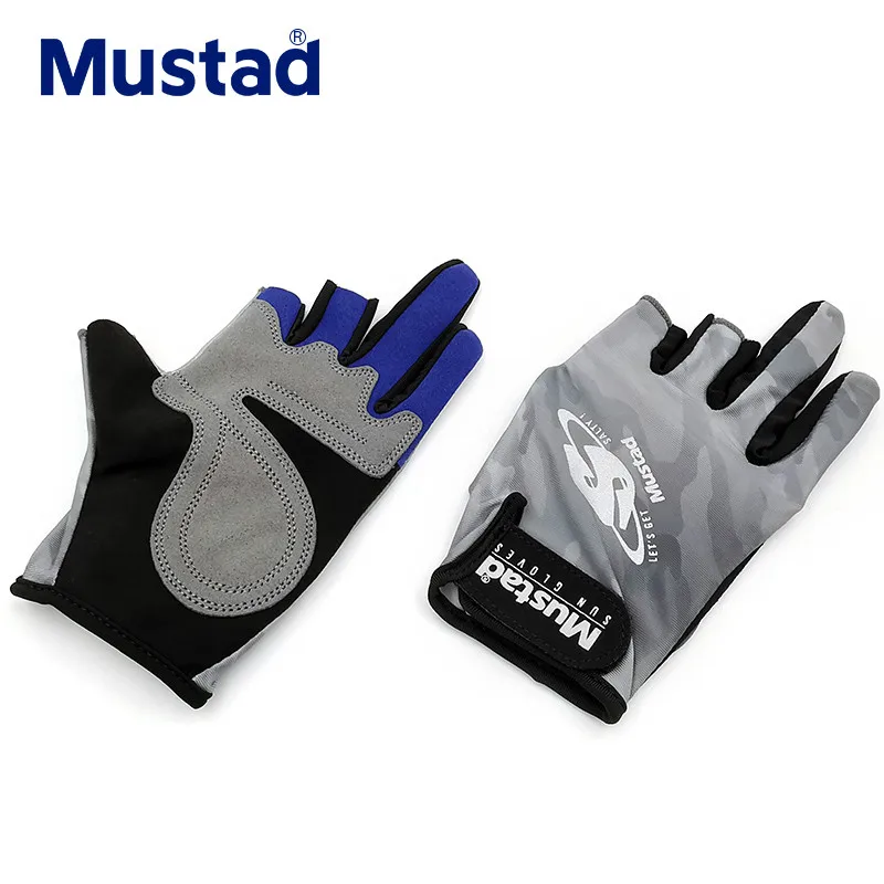 Mustad Fishing Gloves 3 Fingerless Breathable Quick Drying Anti-slip Fishing  Gloves Outdoor Sports Gloves For Camping Running - Fishing Gloves -  AliExpress