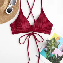 ZAFUL ребристой бархатный купальник Ками Топ