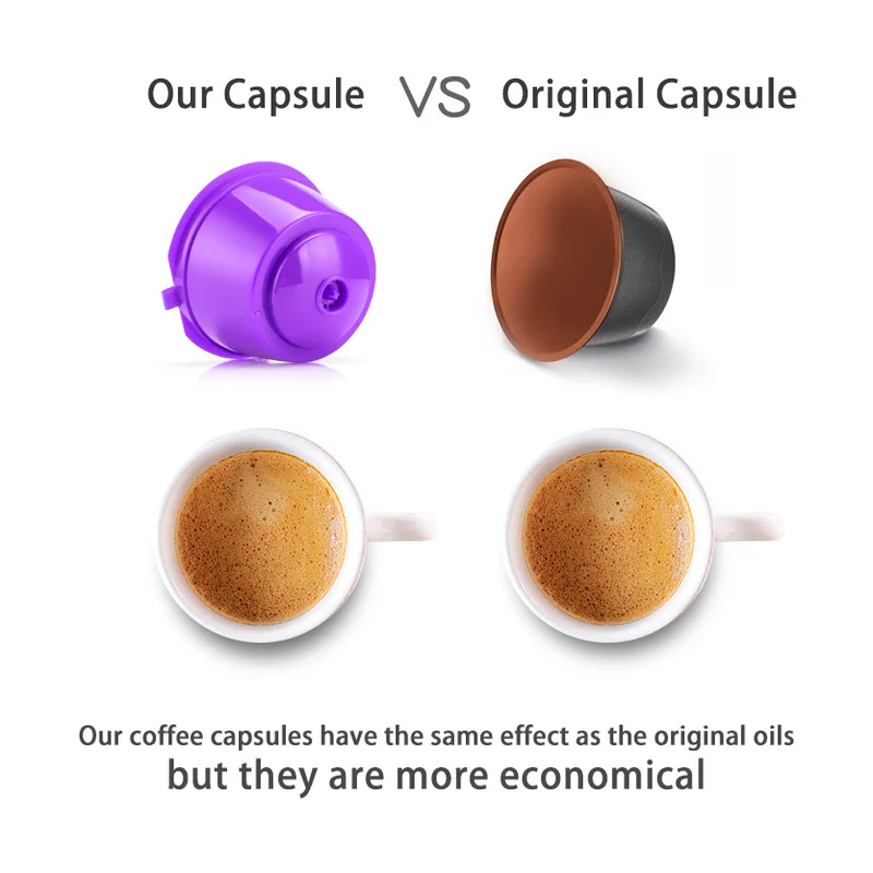 i Cafilas Capsule Filtre de Café Réutilisables, Capsules Rechargeables à  Café Compatibles avec les Machines Nescafe Dolce Gusto avec 1 Cuillère à  Café et 1 Brosse à Nettoyer Marron (Capsule02) : 