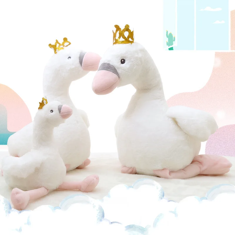 

Girl'S Soft Adorable Cute Crown Swan Doll Plush Toys Christmas Doll Flamingo New Year Gift
