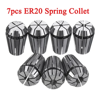 

Hot 7Pcs ER20 1-7mm CNC Spring Collets Carving Machine Milling Chuck Collet Extension Rod Motor Shaft Holder