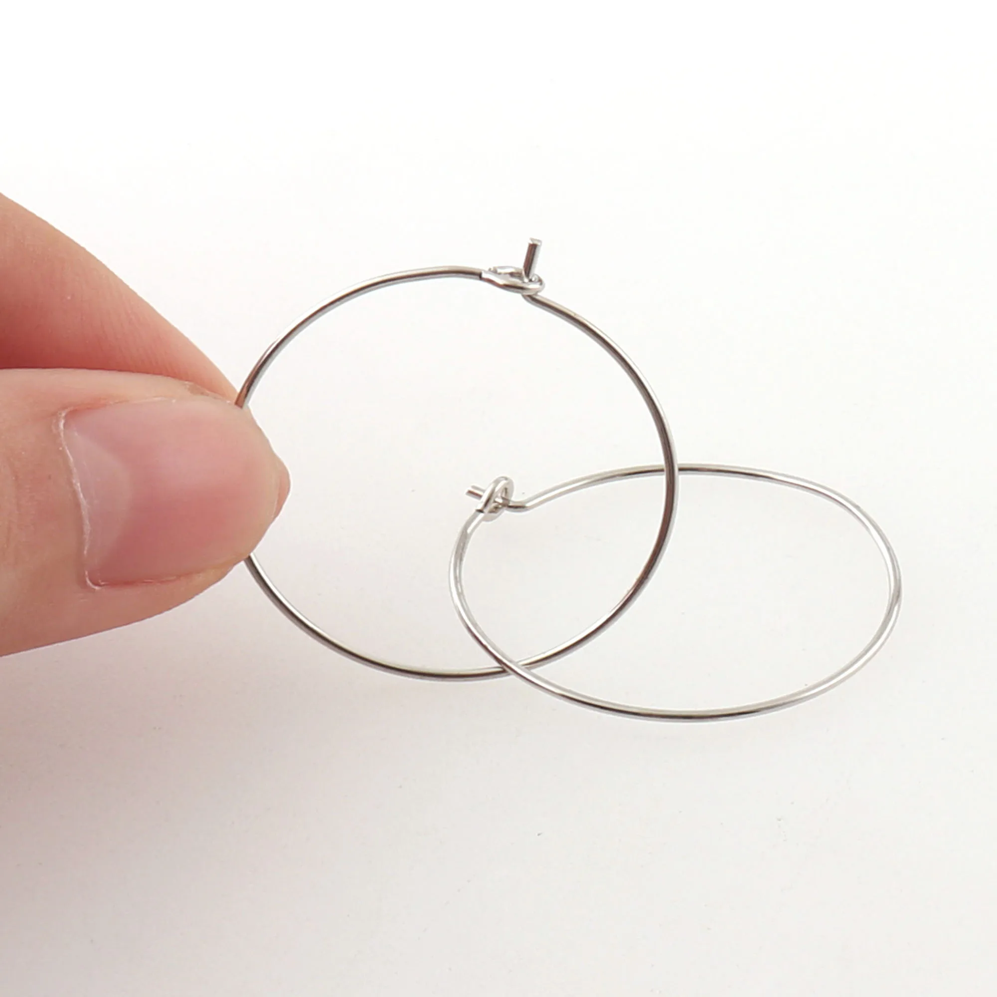 50pcs Hoop Earrings Blanks 1" Silver Earrings Handmade Earrings