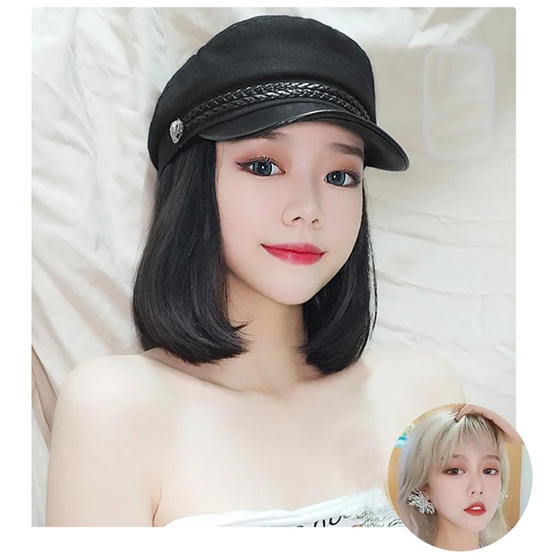 Berretto da Baseball XINRAN con parrucche cappello da donna sintetico con  capelli corti taglio Pixie|Synthetic None-Lace Wigs| - AliExpress