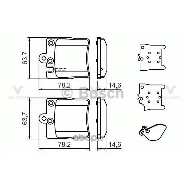 0986494022 BOSCH ДИСКОВЫЕ КОЛОДКИ ЗАДНИЕ