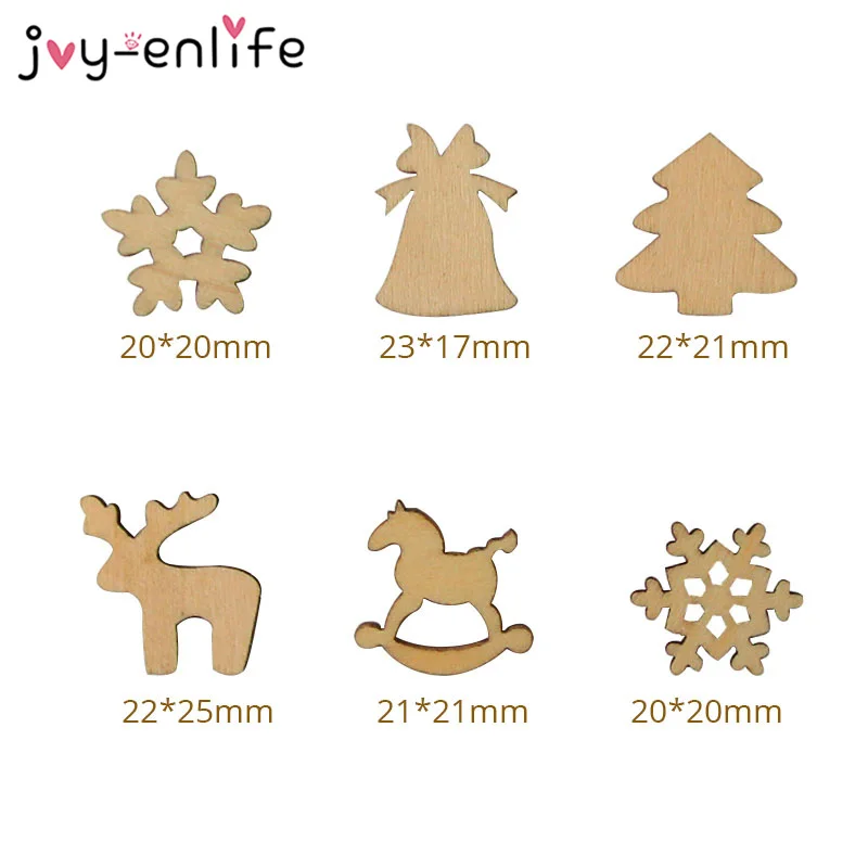 Joy-Enlife 50/100 шт./лот Деревянный Рождественская елка украшения Мини Снежинка елка висит Подвески рождественские украшения для дома