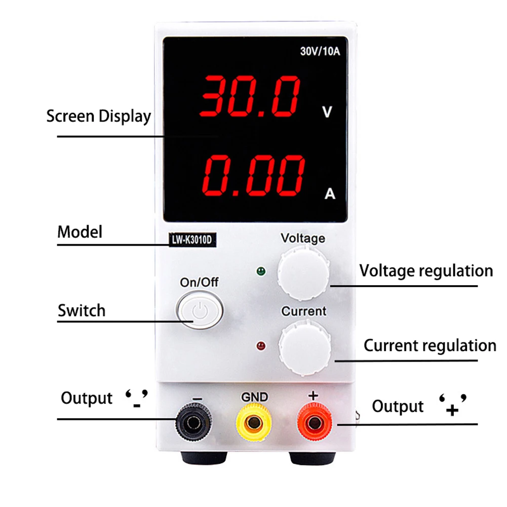 30V10A DC источник питания LW-K3010D мини регулируемое цифровое переключение питания 110 V-220 V для ремонта ноутбука телефона