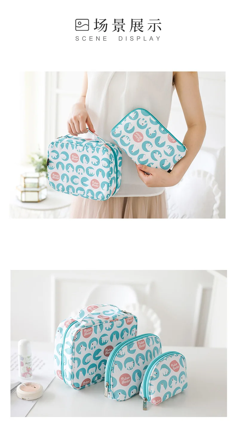 Hook Cosmetic Bag Cotton Cloth Business Trip Travel Wash Bag Hanging Multi-functional Cosmetics Storage Bag Creative