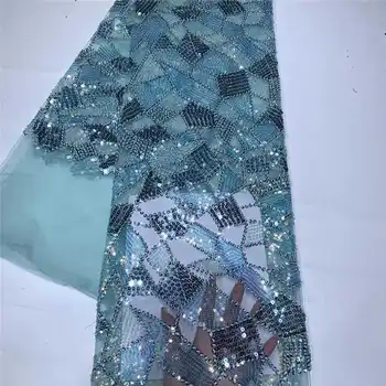 

Factory offers Nigerian wedding lace High quality 2020Popular African hand made beaded lace fabric For long Dresses