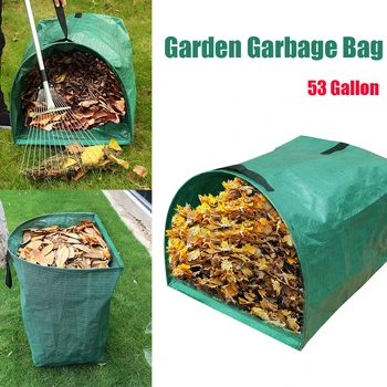 

53 Gallon Garden Deciduous Bag，Yard Dustpan for Collecting Leaves，Garden Garbage Bag with Handrail Yard Waste Bag