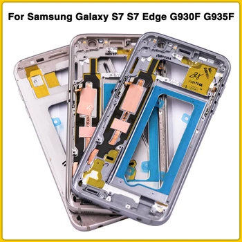 

New For Samsung Galaxy S7 S7 Edge G930F G935F Metal Middle Frame Mid Plate Housing Bezel Chassis With All Small Parts