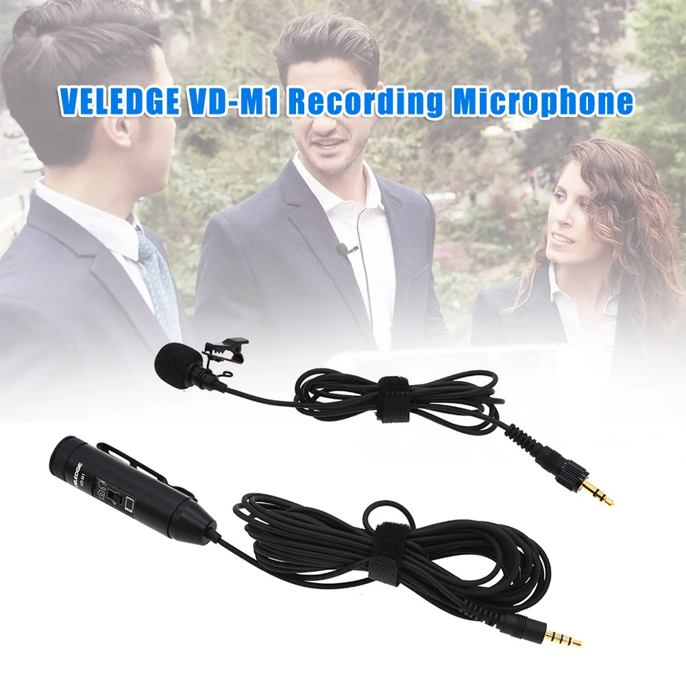 Hands Free клип на лацкане микрофон с всенаправленным конденсатором для записи камеры телефона DJA99