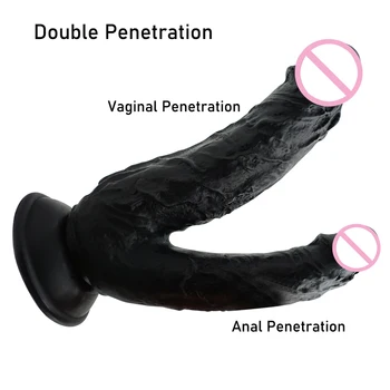 Huge Double Dildos Double Penetration Vagina and Anus Soft Realistic Penis Double Headed Phallus Sex Toys for Women Masturbation 4