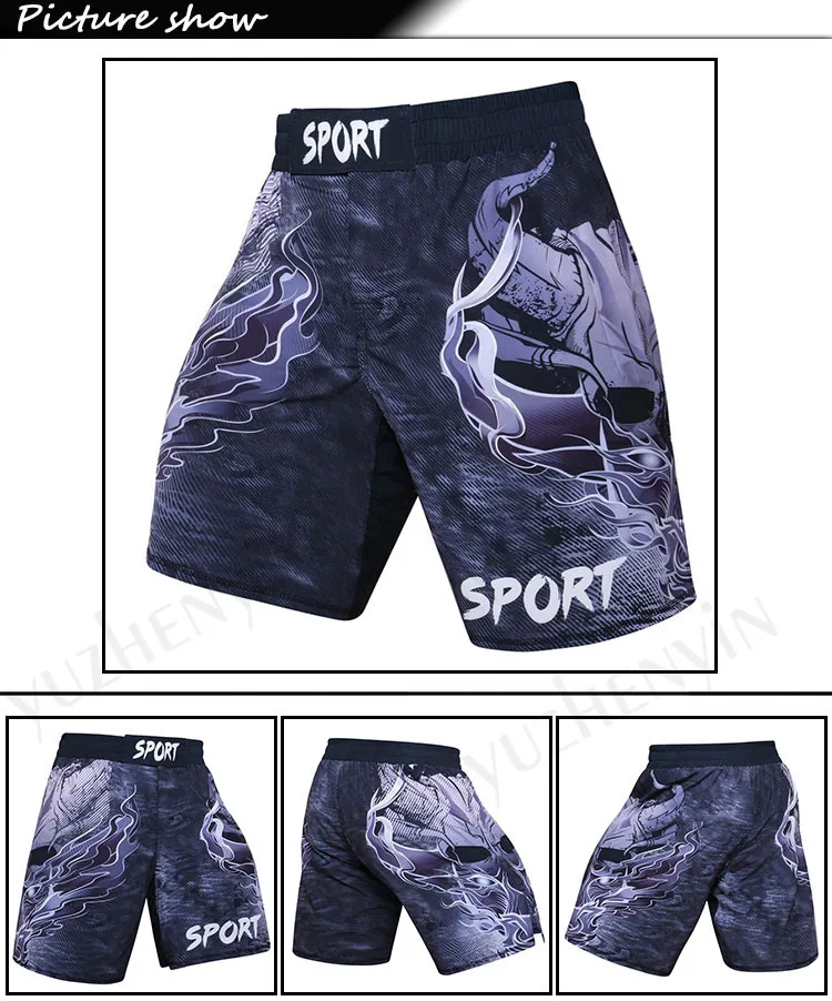 Новые UFC BJJ MMA Fit Мужские шорты 3D печать бой Grappling Короткие полиэфирные Kick гель Муай Тай шорты Codylundin - Цвет: 15