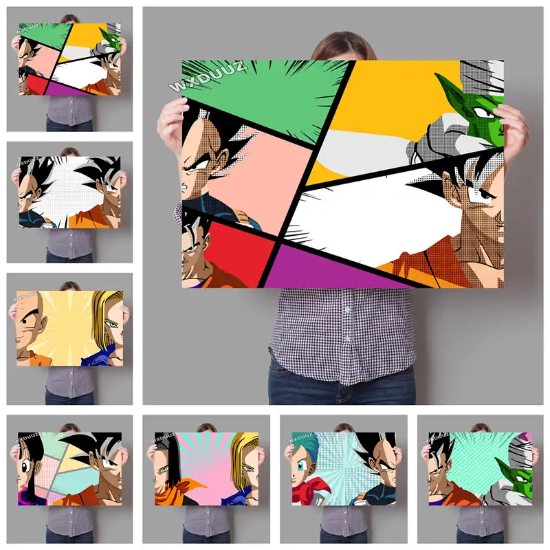G580 アート装飾ドラゴンボール Z ベジータクラシックアニメホット文字コラージュ壁アートキャンバス絵画シルクのポスター 絵画 書道 Aliexpress