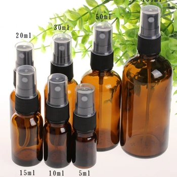 

1pcs Mini Empty Spray Bottle Brown Plastic Perfume Atomizer Travel Essential Oil Bottles Cosmetics Refillable Containers Tools