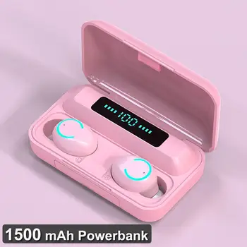 

1500mah New V5.0 Bluetooth Earphones Wireless Headphones Touch Control 9D stereo Headsets Led Power Display Earbuds Waterproof