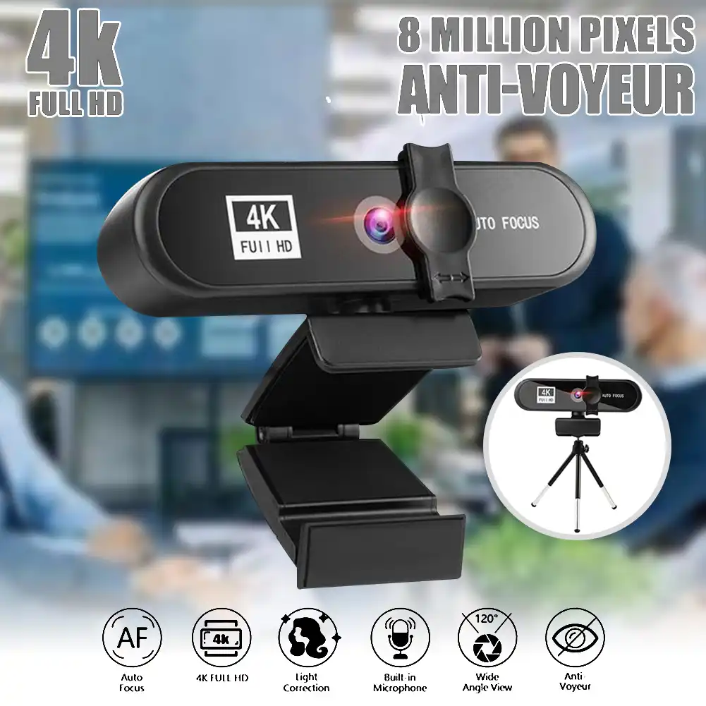 Full Hd 1080p 2k 4k Webcam With Microphone Plug And Play Usb Computer Camera 8 Million Pixels Anti Voyeur Auto Focus For Youtube Webcams Aliexpress