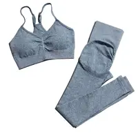 PHIKESEYA Seamless Yoga Sports Sets Women Fitness Exercise Suits High Waist Booty Leggings Sports Bra Running Athletic Clothing 2