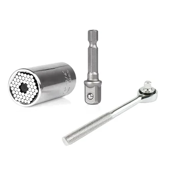 

Universal Torque Wrench Set Head Key Sleeve Socket 7-19mm Ratchet Spanner Power Drill Kits Magical Grip Bushing Hand Tools