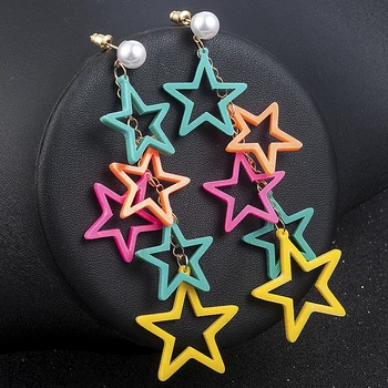 

New Korean Autumn Fashion moda mujer 2019 Simple Star Ear Earrings for Women Accessories Trendy Drop Dangle Earrings Jewelry