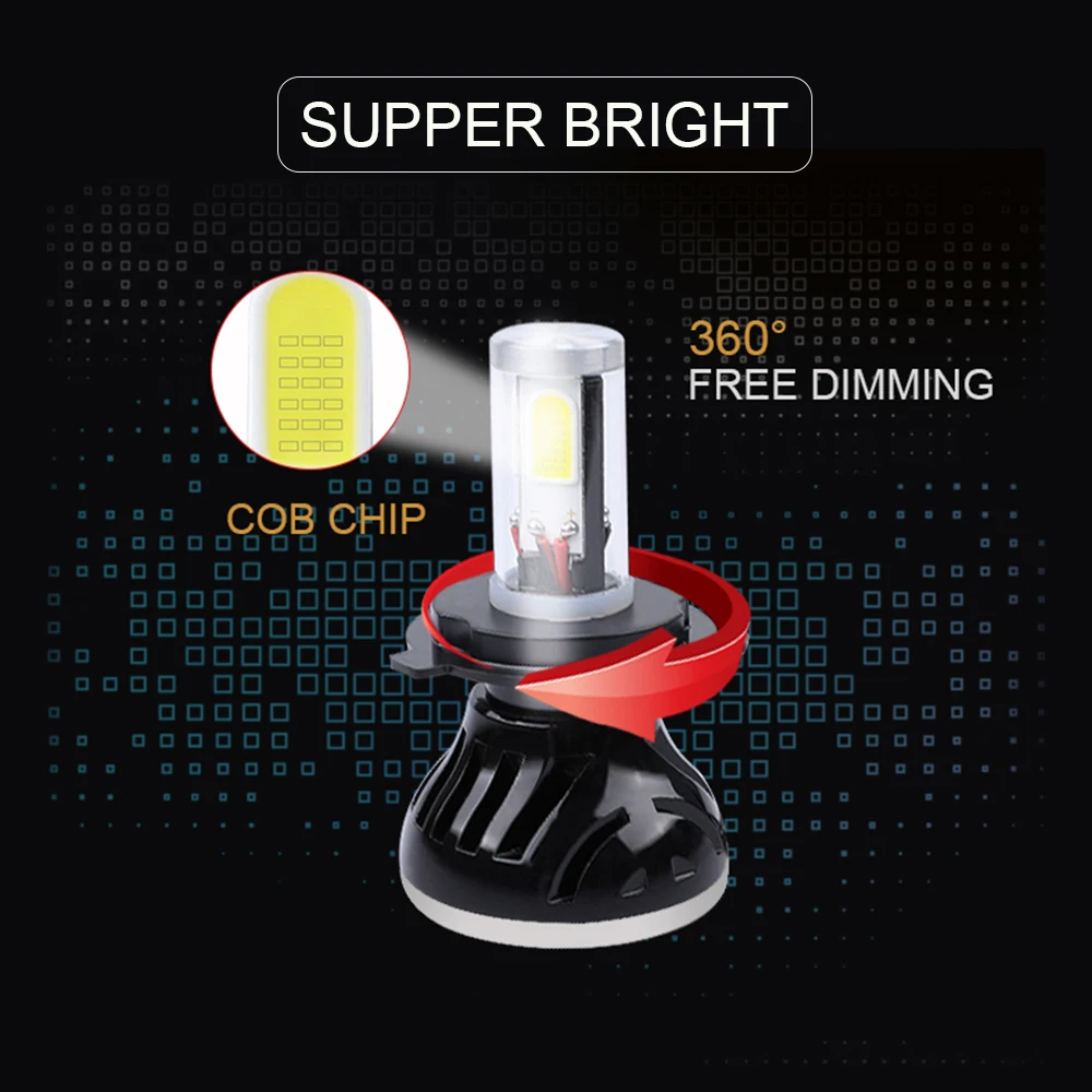 H7 светодиодные лампы для передних фар H4 ближнего и дальнего COB Canbus H11 H1 H3 9005 9006 D2 9004