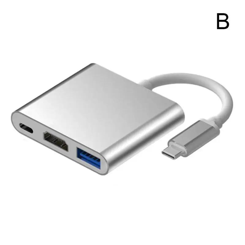 4k алюминиевый корпус три-в-одном Hd кабель преобразования Usb3.1-поворот Hdmi транс-провод тип-c-поворот Hdmi конвертер - Цвет: B