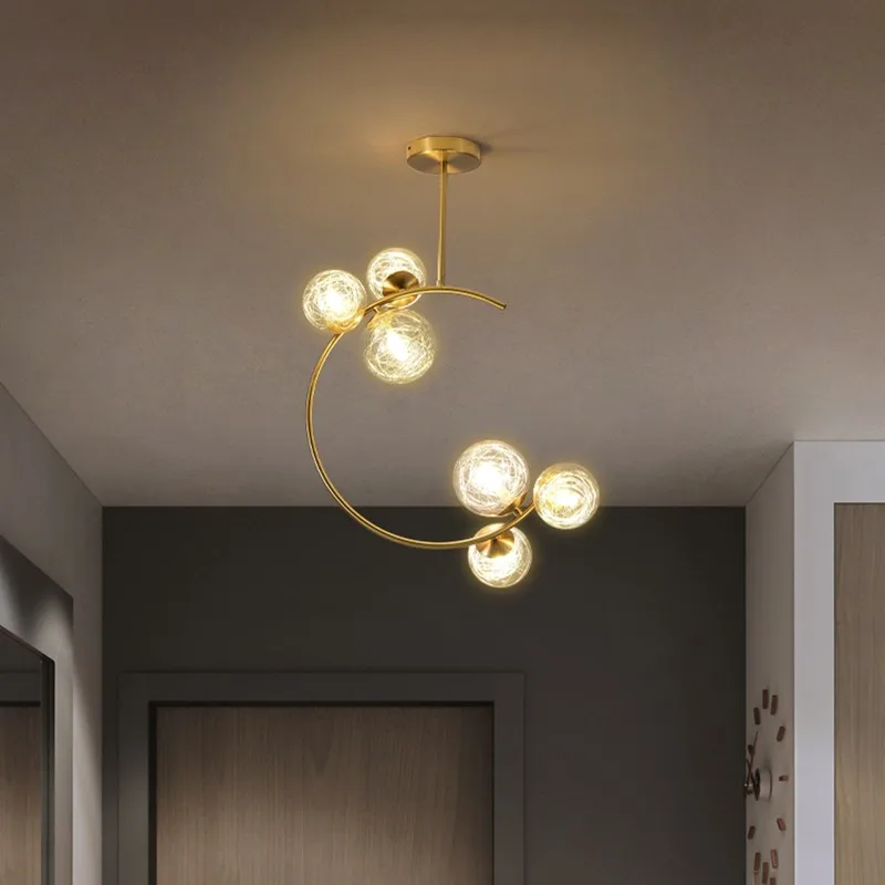 Creative Modern Nordic LED Chandelier Ceiling Simple Glass Ball Gold Art Hanging Light For Cloakroom Porch Corridor Home Deco G9
Creative Modern Nordic LED Chandelier Ceiling Simple Glass Ball Gold Art Hanging Light For Cloakroom Porch Corridor Home Deco G9