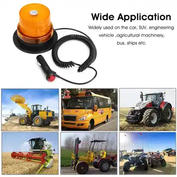 

New 12V/24V LED Amber Car Strobe Warning Light Magnetic LED Flashing Emergency Truck Beacon Lamp